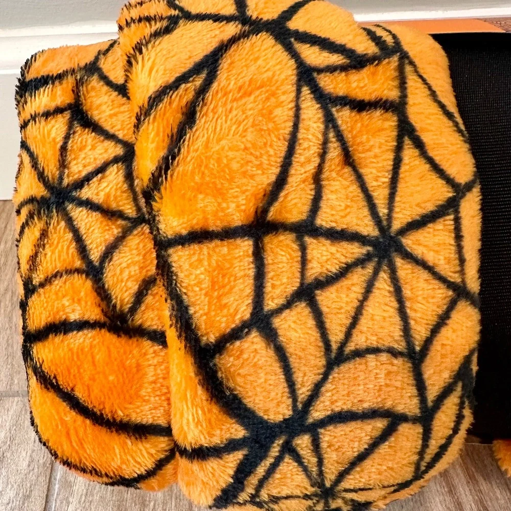 Spiderweb Plush Throw Blanket Orange - Hyde & EEK!